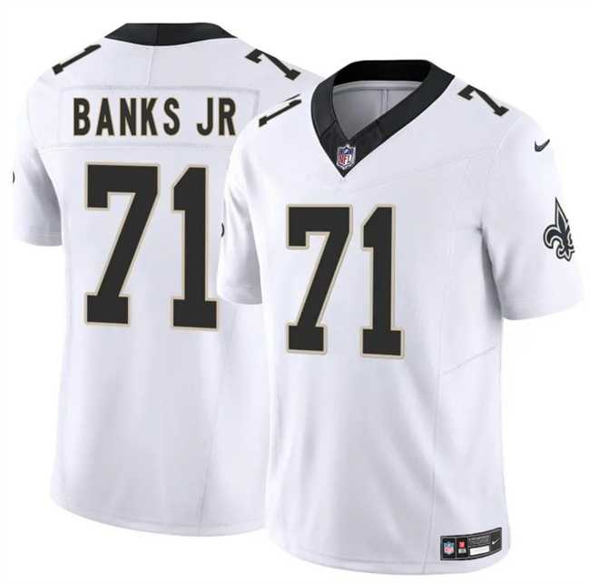 Men & Women & Youth New Orleans Saints #71 Kelvin Banks Jr White 2025 Draft F.U.S.E. Vapor Limited Stitched Jersey->new orleans saints->NFL Jersey